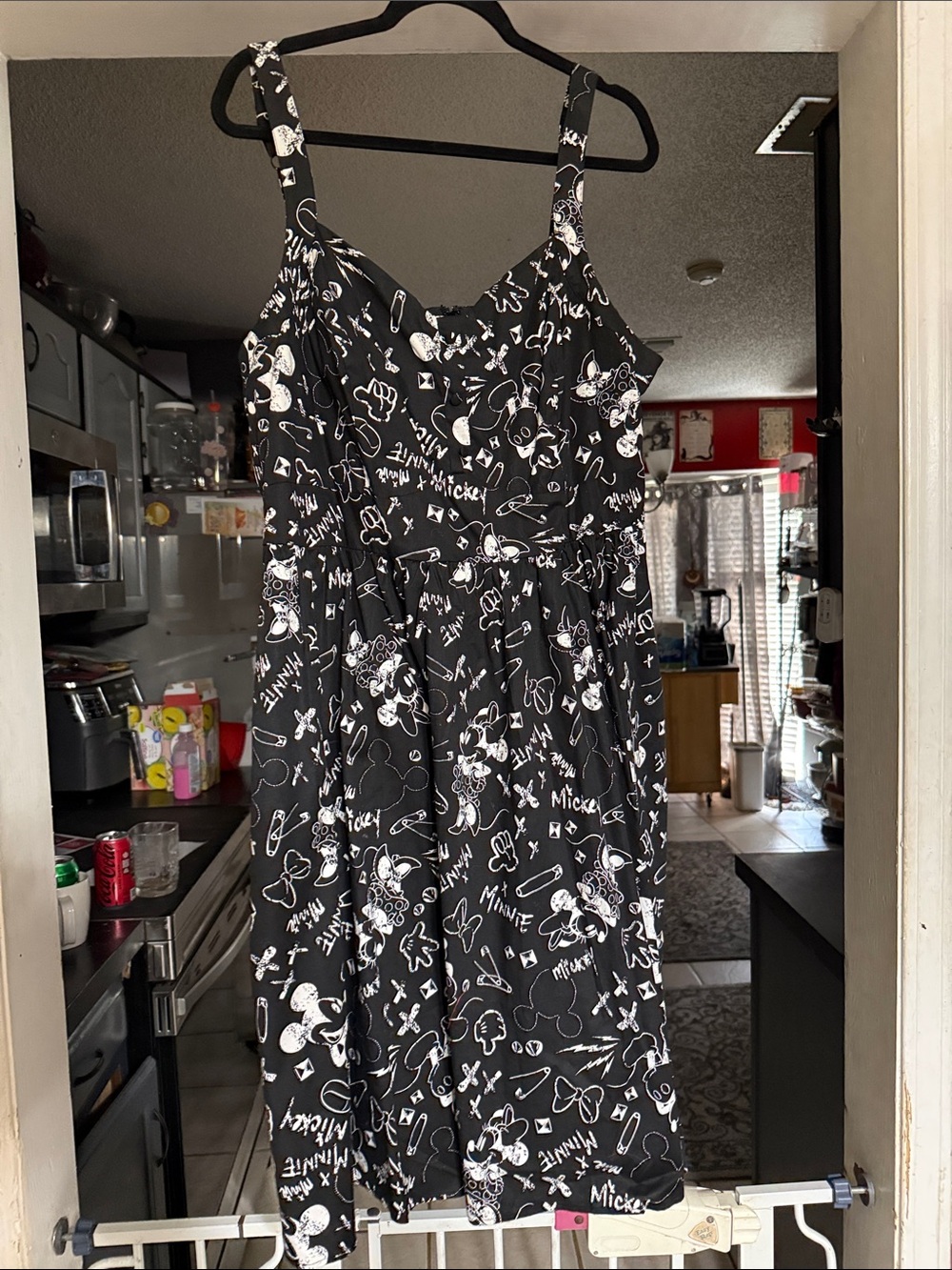 Torrid Disney Black and White Mickey and Minnie Mouse Print Sundress